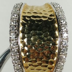 DESIGNER ESPO GOLD 925 STERLING CLEAR CZ RING